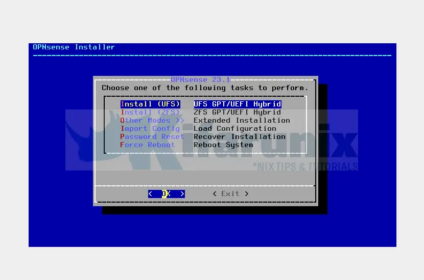 How to Install OPNsense on VirtualBox 4 install ufs